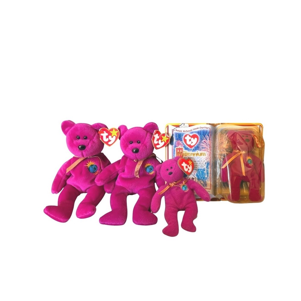 Ty Millennium Beanie Babies Bear 4pc Set 2000 Y2K Collectible
